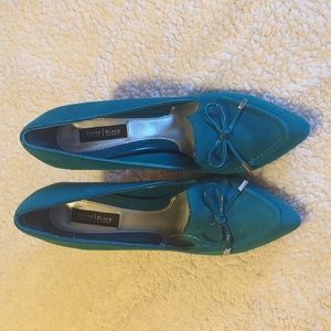 WHBM suede teal stilettos size 7
